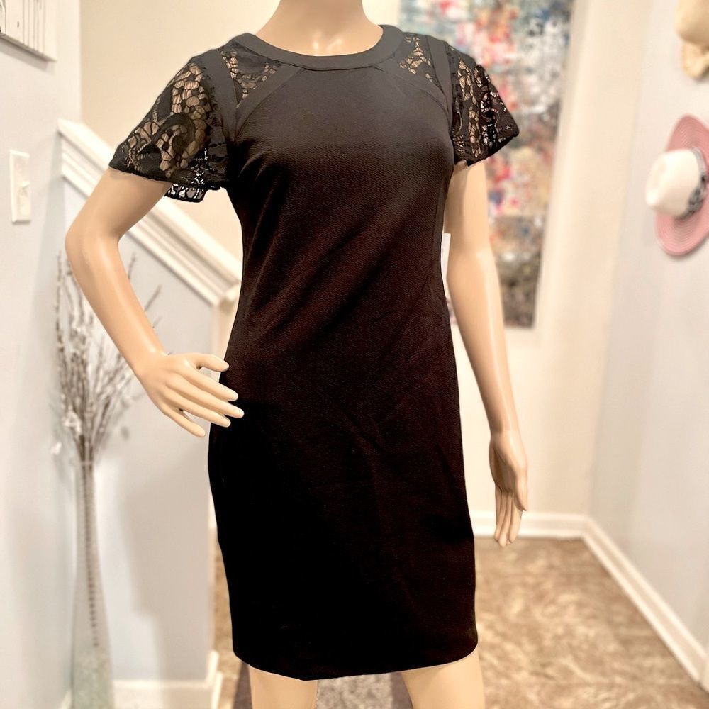 NWT Kensie Black dress with lace accent